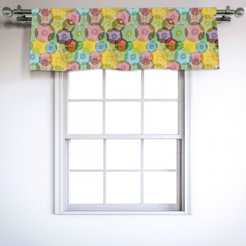 Sateen Geometric Ruffled Window Valance