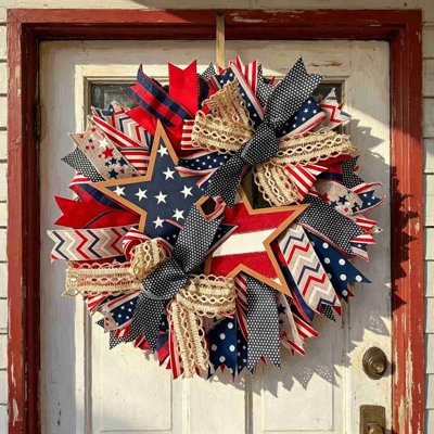 Independence Day Flower Wreath  Flower Wreath Day Decoration Scene Decoration Door Pendant