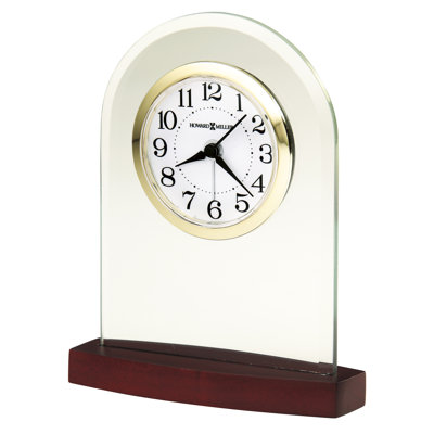 Analogue Glass Quartz Movement / Crystal Alarm Tabletop Clock in Clear