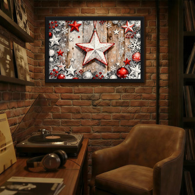Christmas Christmas Star Wooden Background Pattern