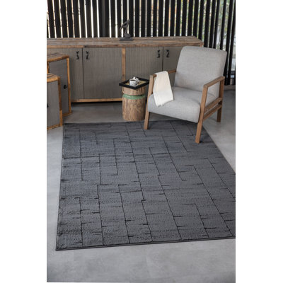 Leonetti Collection Transitional Abstract Grey Area Rug