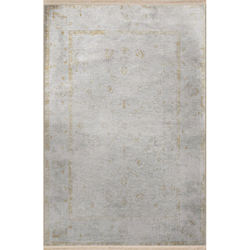 Tapis décoratif à motifs abstraits et à motifs gris, Rectangle 2 pi 8 po x 5 pi