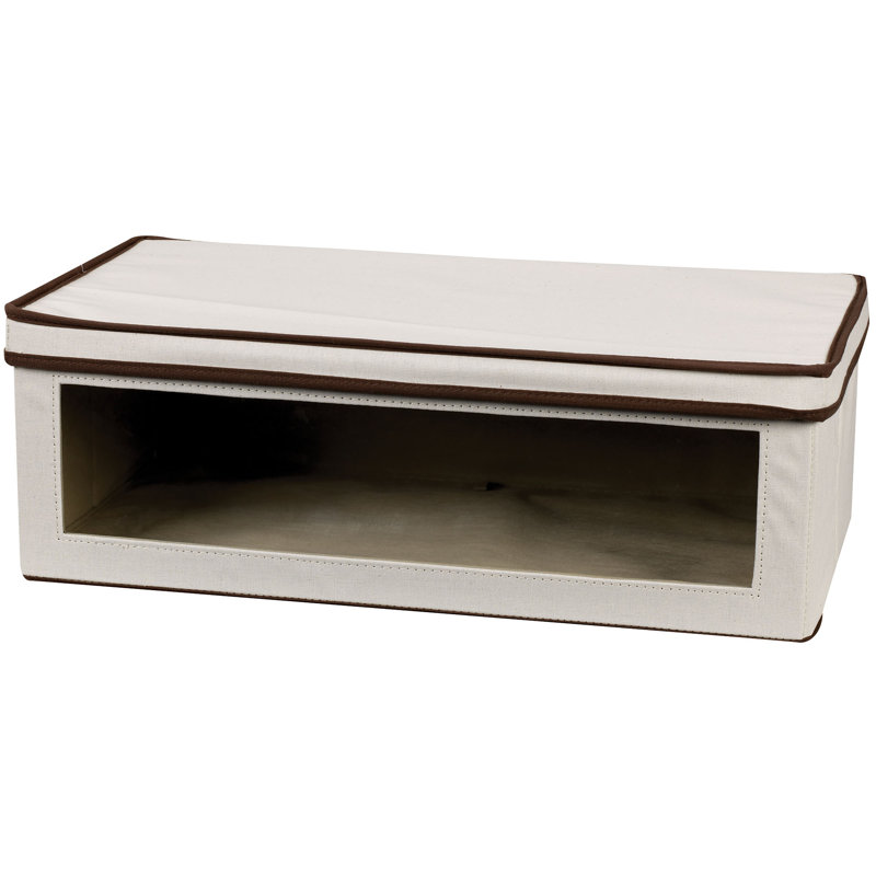 Grande boîte de rangement en toile Vision avec panneau avant transparent, toile en polycoton renforcé et couvercle amovible