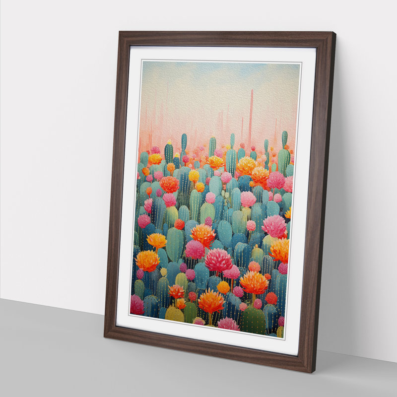 Cactus Colour Field - Framed Print, Walnut Framed, 64cm H x 46cm W x 2cm D