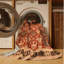 Tapis brun français lavable à la machine-1888482737