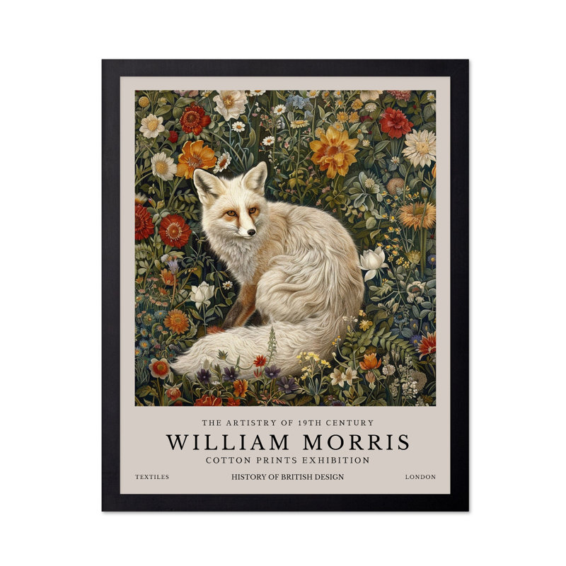 William Morris - Renard blanc, Black Framed, Poster, 08"H x 10"W