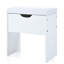 Meuble-lavabo blanc 41,4 po avec éclairage réglable, 5 tiroirs, 4 armoires, station de charge, tabouret rembourré et extérieur rétro - configuration idéale pour une chambre à coucher