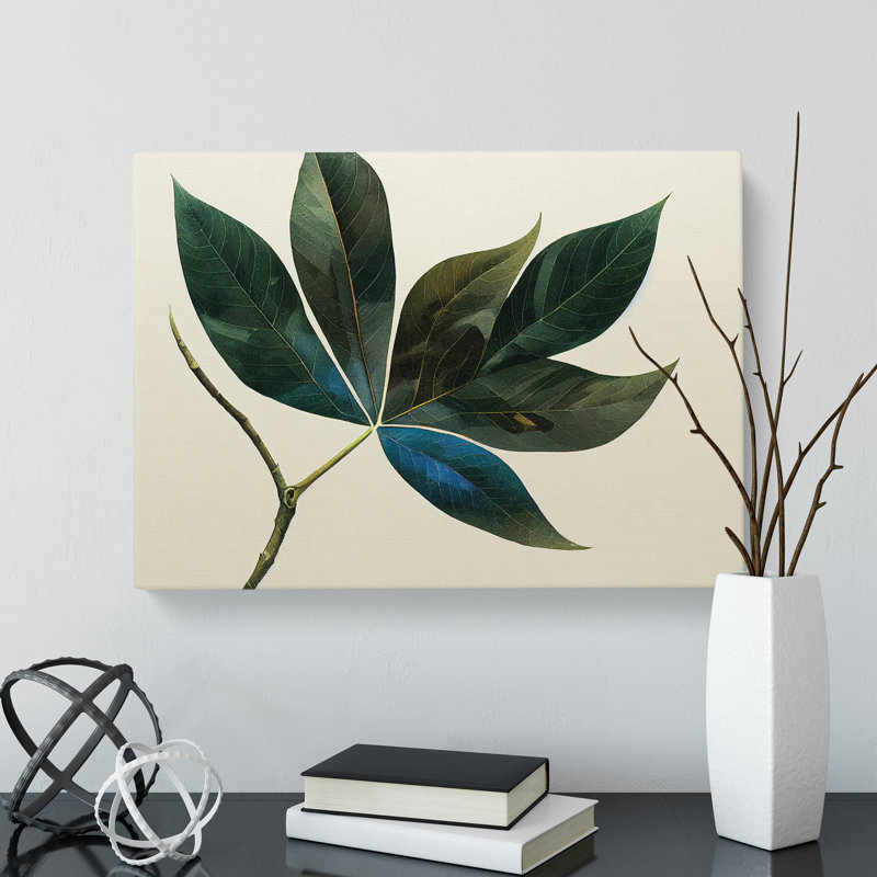 Serene Leaf - Wrapped Canvas, 40cm H x 60cm W x 3cm D