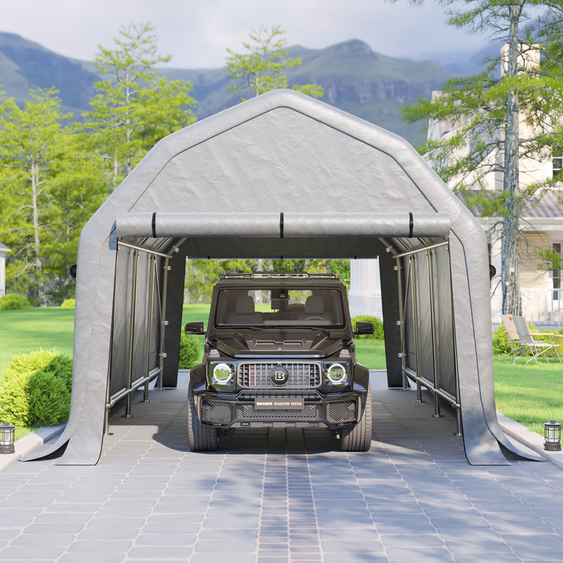 Abri d'auto robuste 12 pi x 24 pi avec cadre en aluminium spacieux, 12 x 24 pi