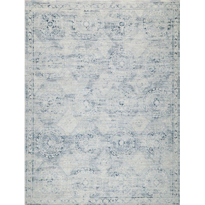 Vintage Looms Light Blue/Blue Polyester powerloom Area Rug