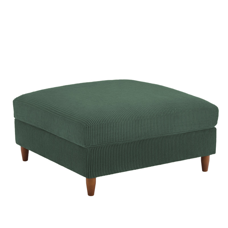 Seemab 102.1Cm Wide Square Standard Ottoman, Hunter Green