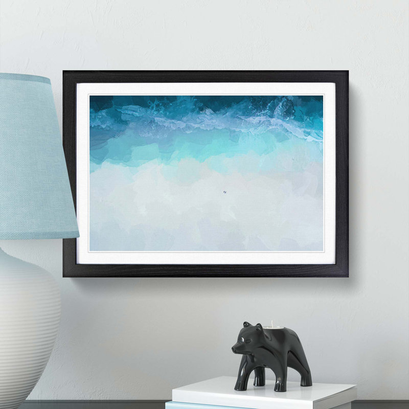 Beach in the Maldives in Abstract - Picture Frame Graphic Art Print, 27cm H x 36cm W x 2cm D, Black Framed