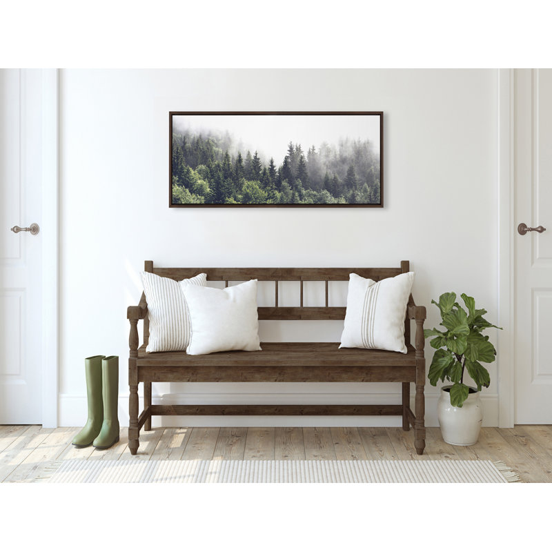 «Lush Green Forest on a Foggy Day» par The Creative Bunch Studio, reproduction d'art sur toile encadrée, L 40 po x H 18 po