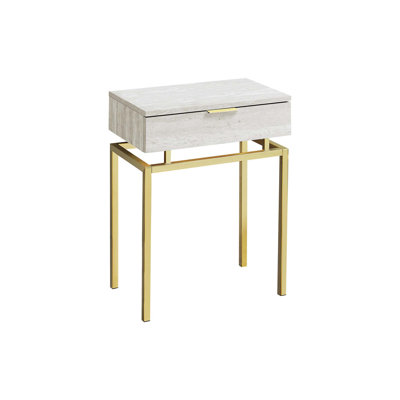 End Table, Side, End, Nightstand, Storage Drawer, Laminate, Metal, Contemporary, Modern
