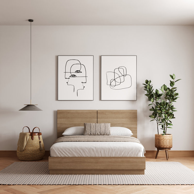 Lit plateforme Jodeen, Brun, Double