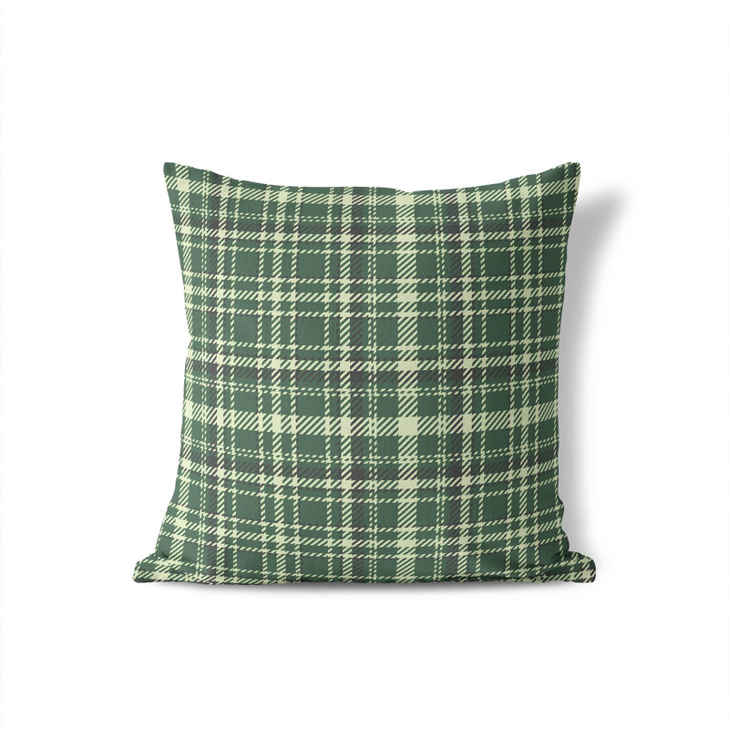 Coussin Rocky Tartan, H 20 po x l 20 po, Vert