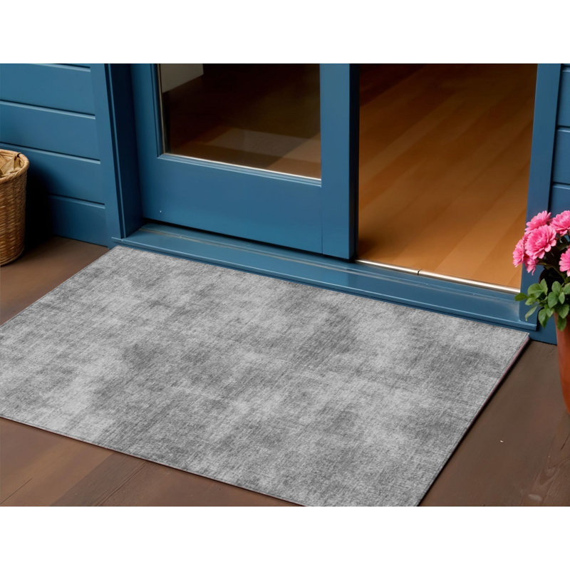 Tapis intérieur gris lavable 3 pi x 5 pi HomeRoots