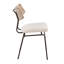 Chaise de style moderne Mid-Century en métal brun, tissu crème et bois blanchi par Lumisource