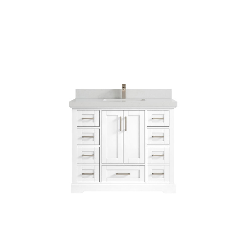 Ensemble de meuble-lavabo simple 42 po, Quartz de Carrare