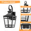 16.5-inch Waterproof Black Outdoor Wall Sconce Lights, 2-pack – Clear Glass Porch, Patio, Garage Lighting Fixtures