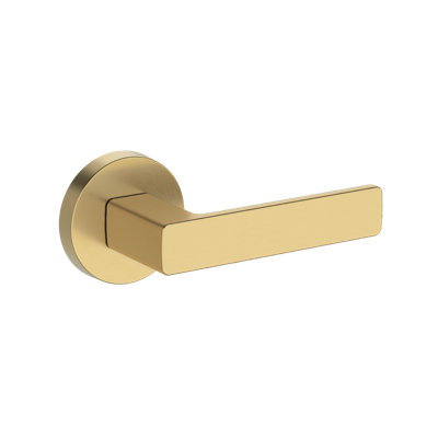 Sharpe Full Dummy Lever with Contemporary Round Rose in Satin Nickel