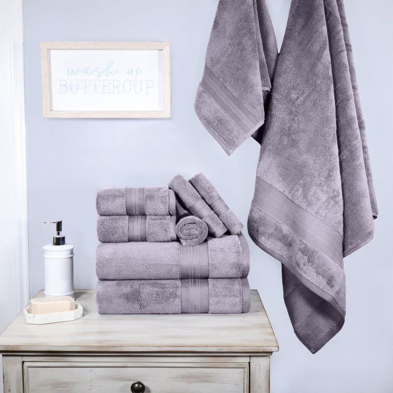 Finnian Plush Heavyweight, 100% Turkish Towel Collection, Wisteria, 9 Piece Towel Set