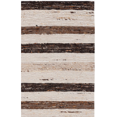Tapis brun / beige fait à la main Grabowski Pafford