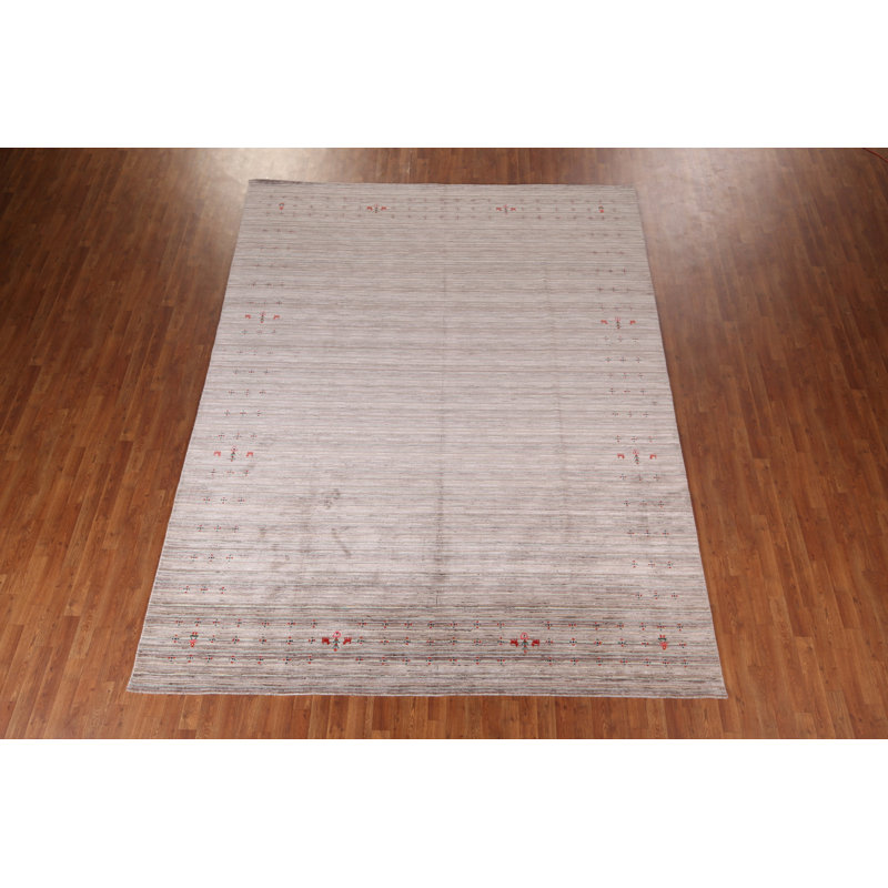 Tapis indien rayé Gabbeh 9 x 12