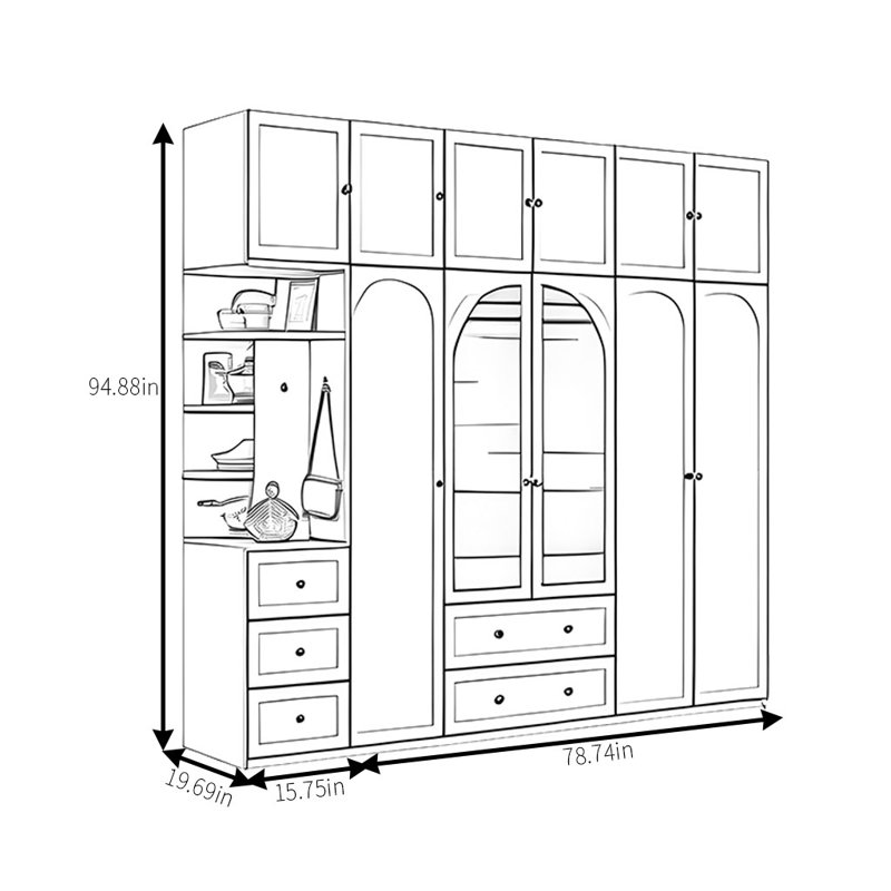 Garde-robe de luxe simple et légère