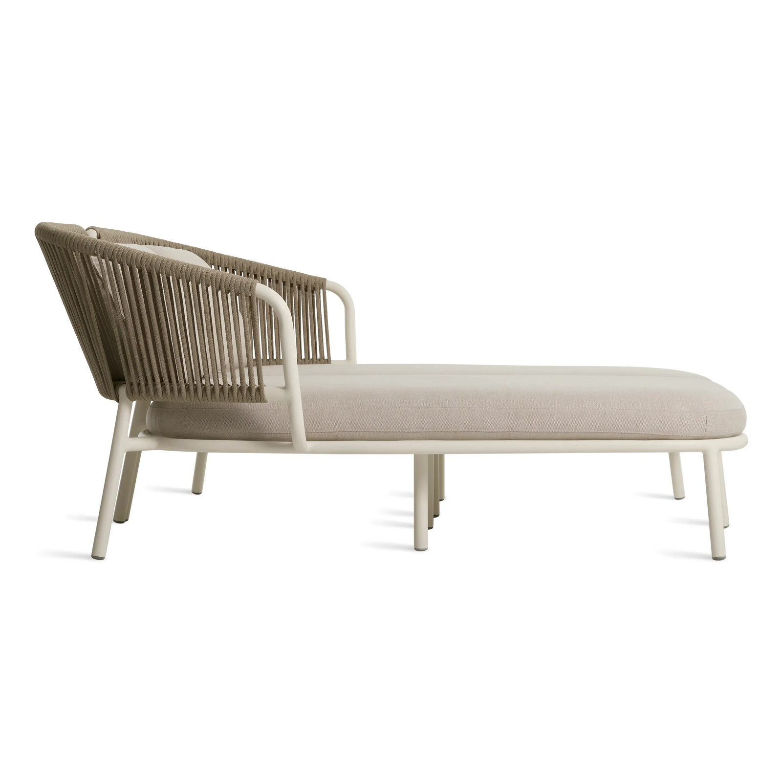 Mate 65'' Outdoor Metal Double Chaise, Linen Sunbrella®