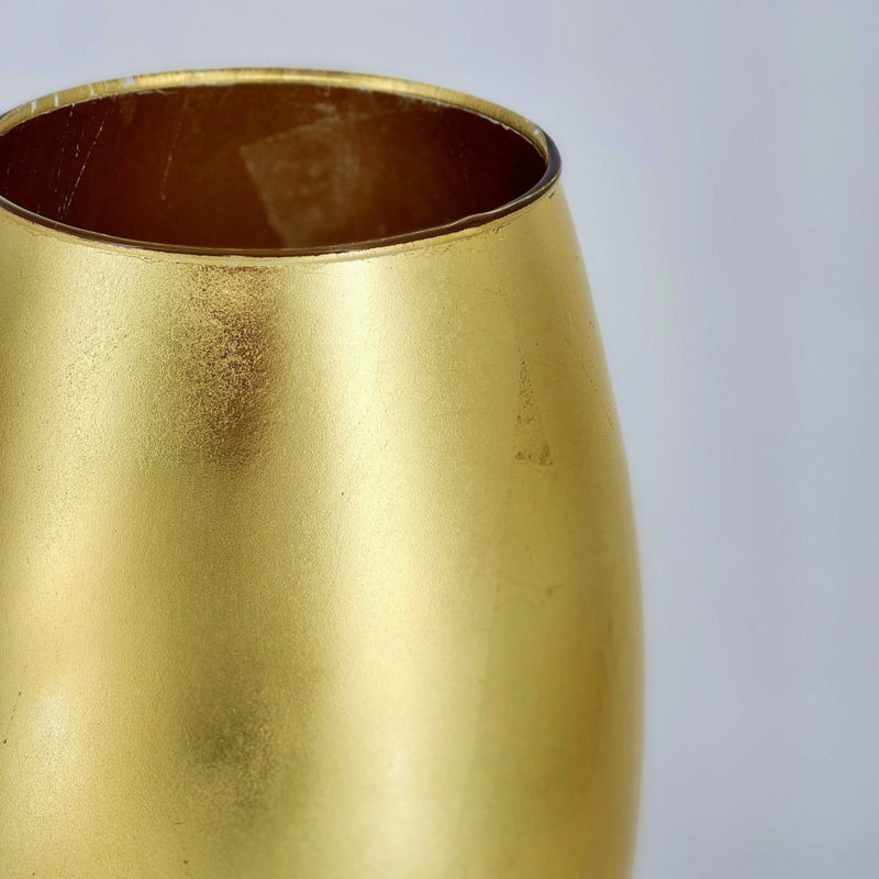 Vase AMaryllis, Doré, Hauteur totale - 14,75 po