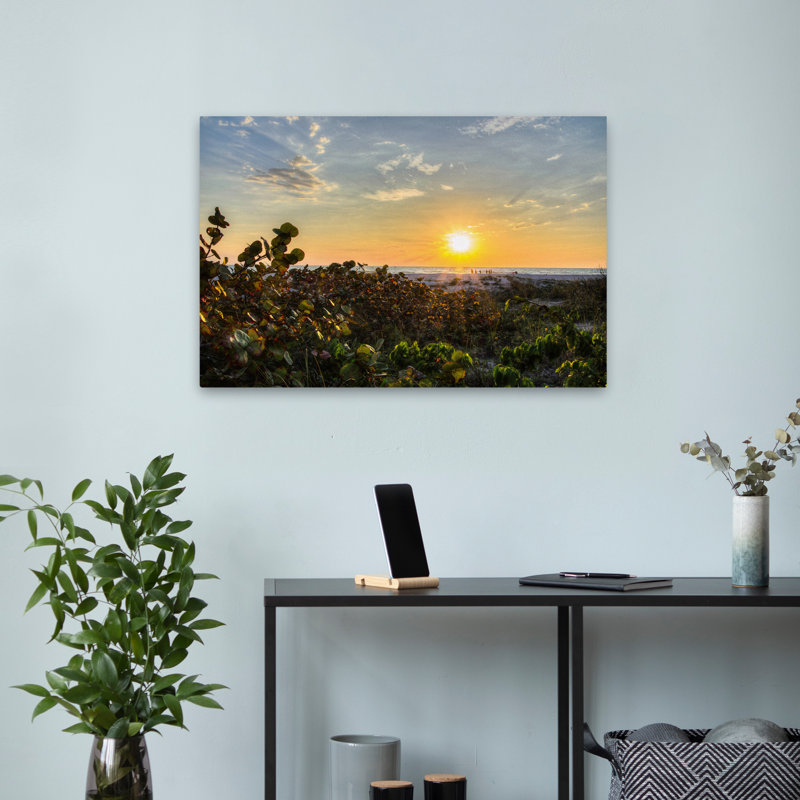 Sea Grapes At Sunset Sunrises / Sunset Art, art contemporain, H 24 po x l 16 po