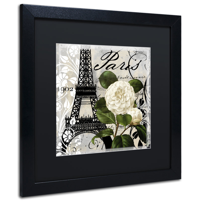 " Paris Blanc I ", Black, 16" H x 16" W x 0.5" D