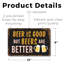 Enseigne en plastique «Beer is Good» 8 po x 12 po-119529086
