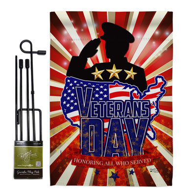 Double Sided 222'' H x 156'' W Polyester Flag Set