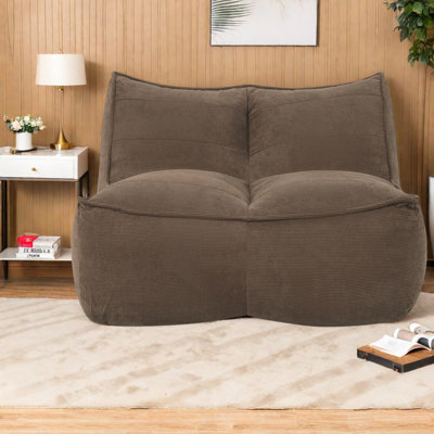 Compression Sofas, Brown Corduroy Beanbag Couch, Modern Compact Home Lounger