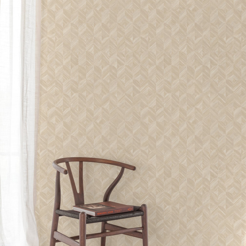 Surfaces Collection Geometric Prism Wallpaper Roll, Grey