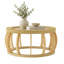 Table basse ronde en bois massif de rotin, table d'appoint Boho