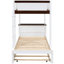 Lit superposé blanc et noyer Twintwin pour optimiser l'espace avec bureau et rangement