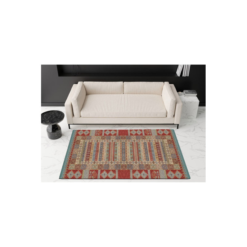 Tapis vintage lavable à la machine, Sous-tapis rectangulaire de 3 pi 3 po x 4 pi 11 po