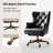 Jacinto Transitional 44.5"H Genuine Leather Wingback Design 360° Swivel Tilting Lock Office Chair with Tufted Backrest-449270416