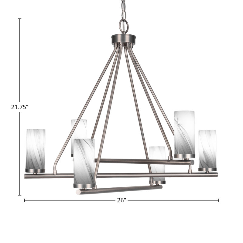 Trinity 6-Light Chandelier, Graphite