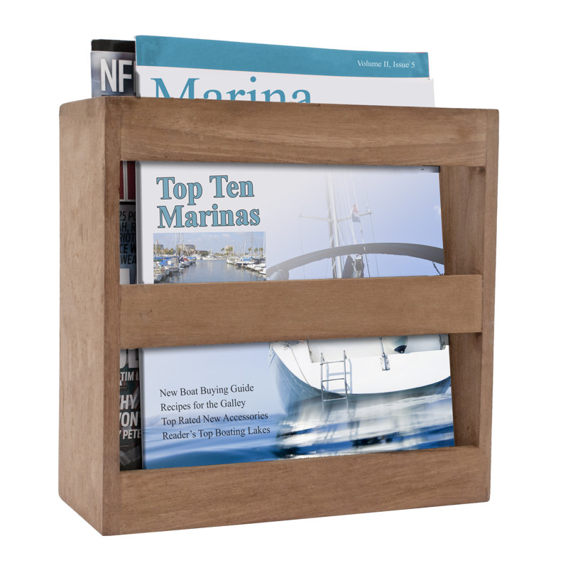 Solid Wood Free Standing Magazine Rack