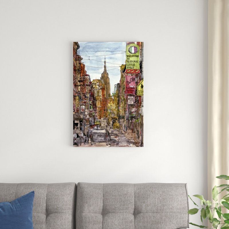 Scène de ville II, H 30 po x l 20 po x P 1,25 po