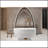 59 Inch Linear Acrylic Freestanding Soaker Tub With Glossy Finish And Chrome Drain, Cupc Certified For Safety And Comfort