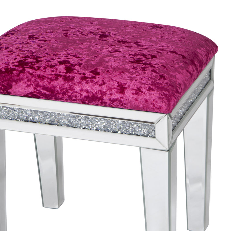 Mikayil Vanity Stool Makeup Vanity Table Chair, Fuchsia