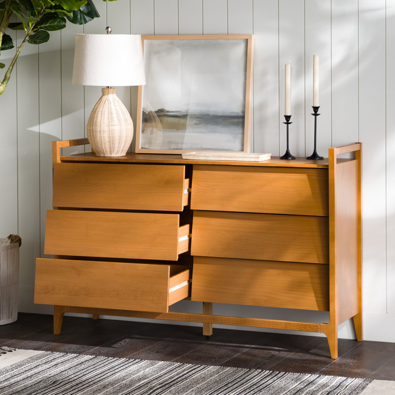 Commode 6 tiroirs Aundrea, Brun