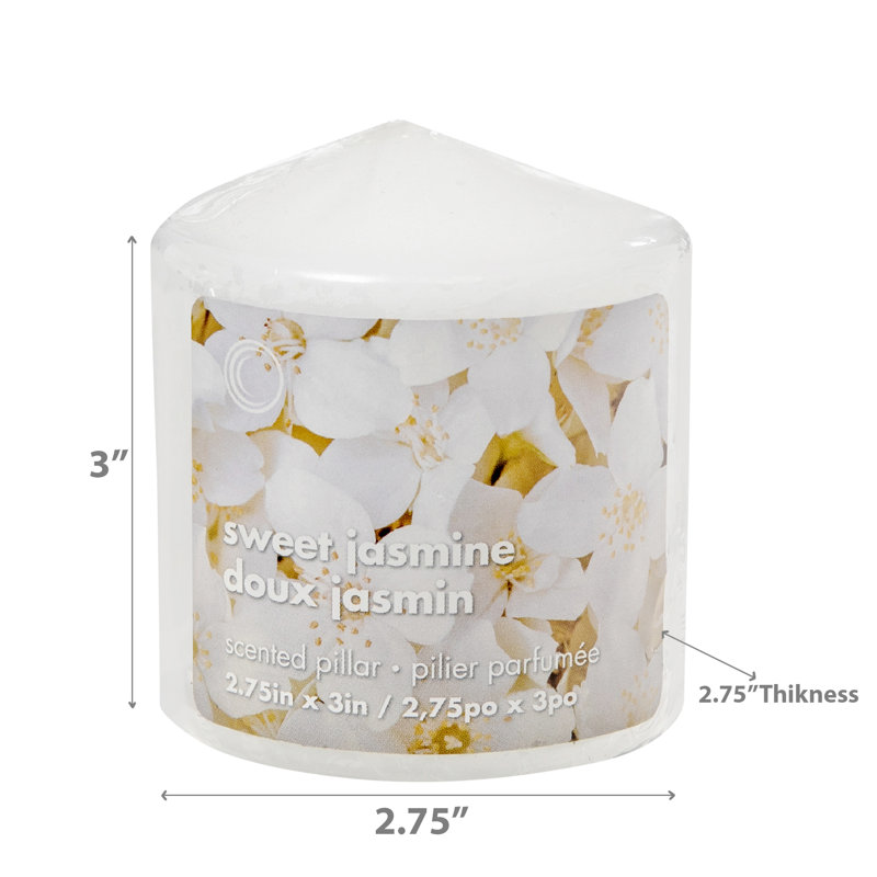 Pilier parfumé Sweet Jasmine - ensemble de 6, H 3 po x l 2,75 po x P 2,75 po