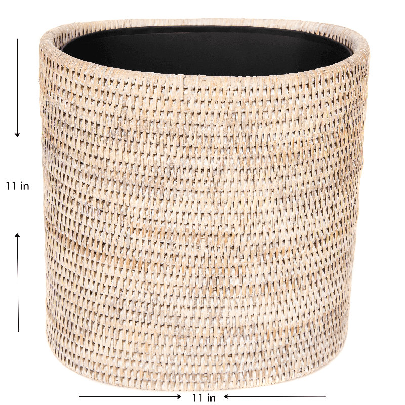Corbeille pour déchets 4 gallons Rael, Blanc délavé