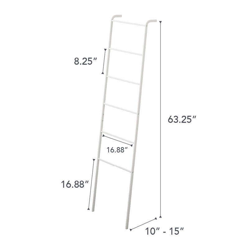 Yamazaki Home Leaning Ladder Rack, Steel, White